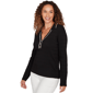 Womens Emaline Dusted Petals Contrast Trim V Neck Sweater - image 3