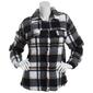 Plus Size French Laundry Plaid Button Front Sherpa Jacket - Black - image 1
