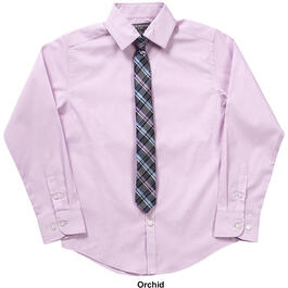 Boys &#40;8-20&#41; Van Heusen Dress Shirt & Clip On Plaid Tie