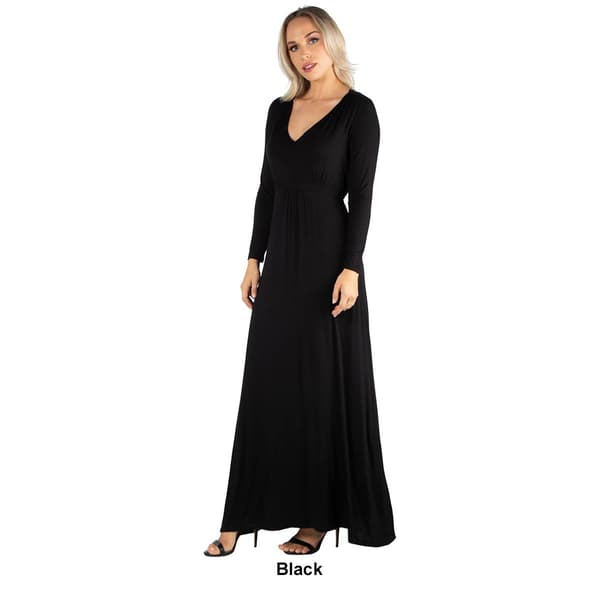 Womens 24/7 Comfort Apparel Semi Formal Long Sleeve Maxi Dress