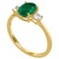 Gemstone Classics&#8482; Oval Created Emerald Gemstone Ring - image 2