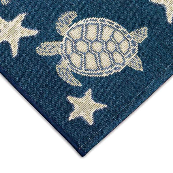 Liora Manne Esencia Turtle and Starfish Rectangular Runner