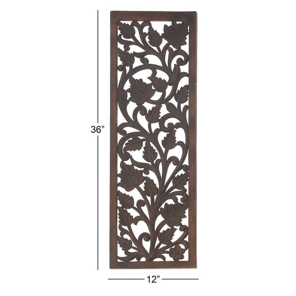 9th & Pike® Black Traditional Floral Wood Wall Decor