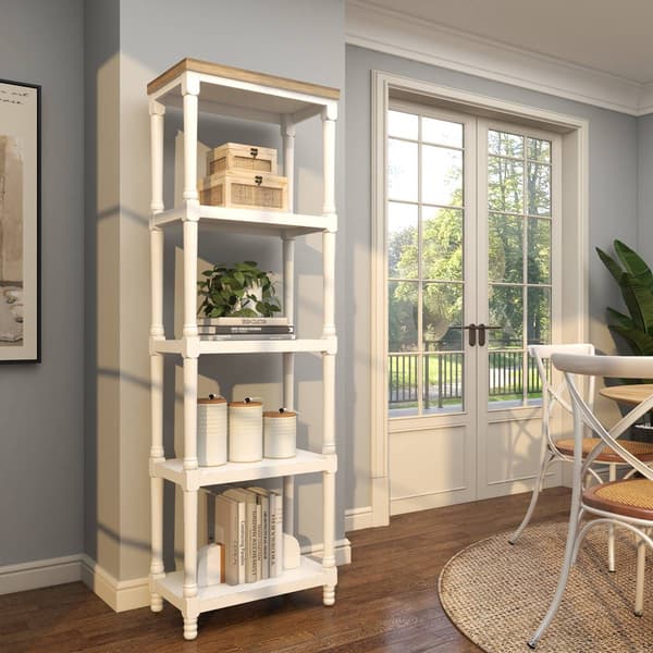 9th & Pike&#174; Farmhouse White Wood Shelving Unit