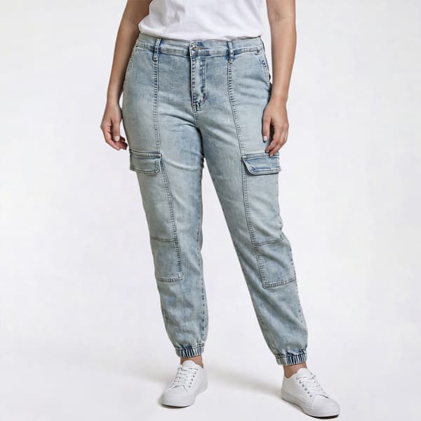 Juniors Plus Madden Girl Denim Cargo Joggers - image 
