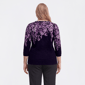 Plus Size Emily Daniels 3/4 Sleeve Floral Rhinestone Sweater - image 2