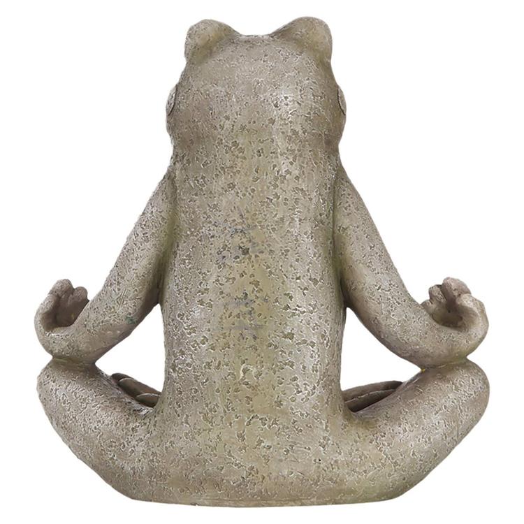 Hi-Line Gift Frog Sitting in Lotus Position Garden Statue