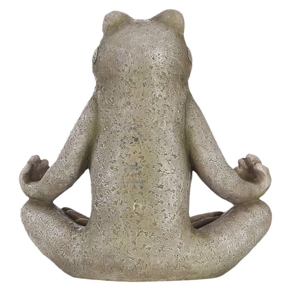 Hi-Line Gift Frog Sitting in Lotus Position Garden Statue