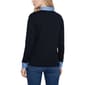 Womens NY Collection Long Sleeve Two Tone French Terry Blouse - image 3