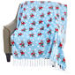 Mountain Ridge Ice Skating Cats Fringed Plush Throw - image 2