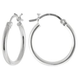 20mm Round Tube Hoop in Fine Silver Plate