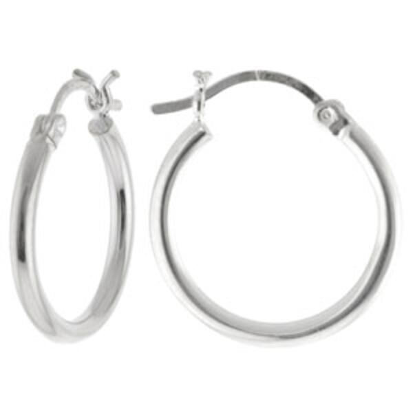 20mm Round Tube Hoop in Fine Silver Plate - image 