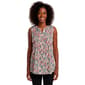 Womens Notations Sleeveless Floral Pleat Split Neck Blouse - image 1