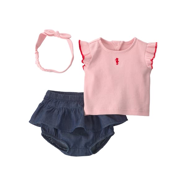 Baby Girl (3-24M) Carter''s Seahorse Top And Bottom W/ Headband