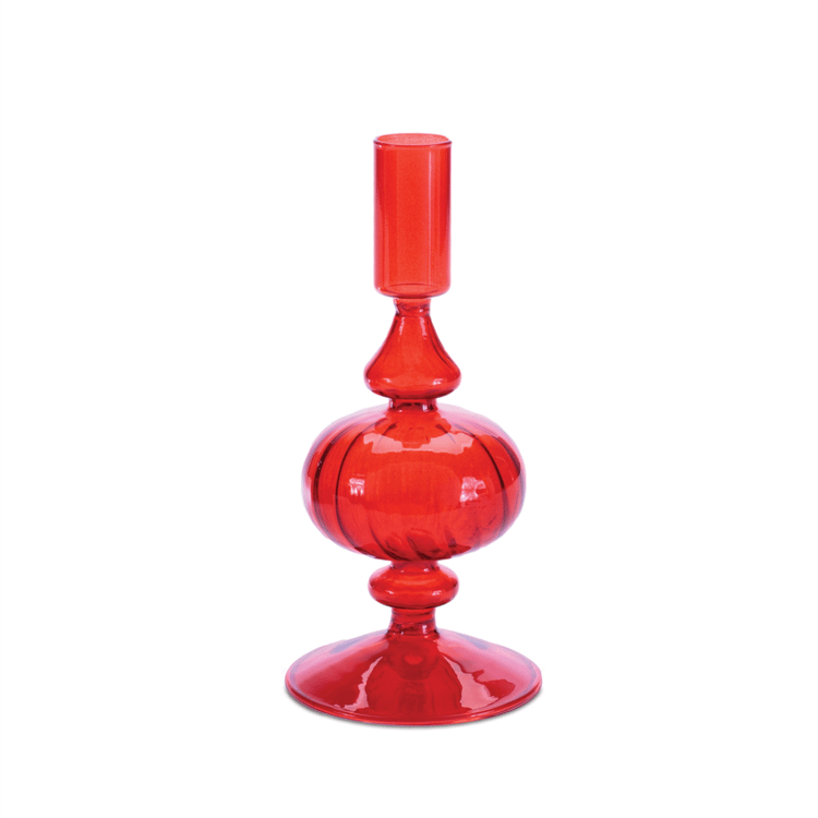 Melrose Ribbed Glass Taper Candle Holder - Set of 3