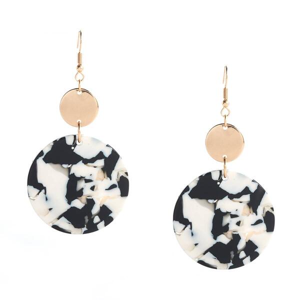 Ashley Cooper&#40;tm&#41; Marble Resin Circle Drop Earrings - image 