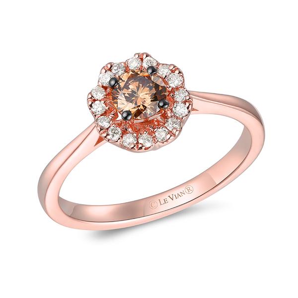 Le Vian Chocolate Diamond Center Rose Gold Cocktail Ring - image 