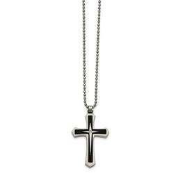 Mens Gentlemen's Classics(tm) Black Cubic Zirconia Cross Necklace
