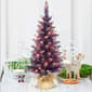 Puleo International 3ft. Pre-Lit Purple Artificial Christmas Tree - image 3
