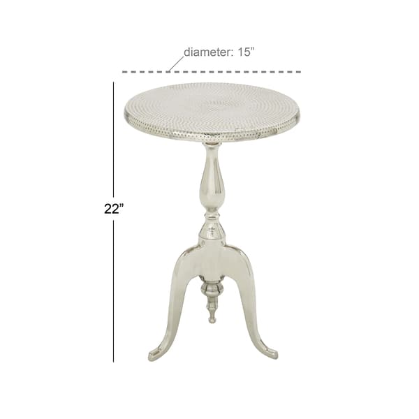 9th & Pike&#174; Silver Aluminum Traditional Accent Table