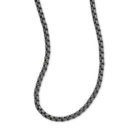 Mens Gentlemens Classics(tm) Antiqued Steel Box Chain Necklace