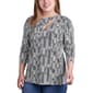 Plus Size NY Collection 3/4 Sleeve Cut Out Pullover Top - image 1