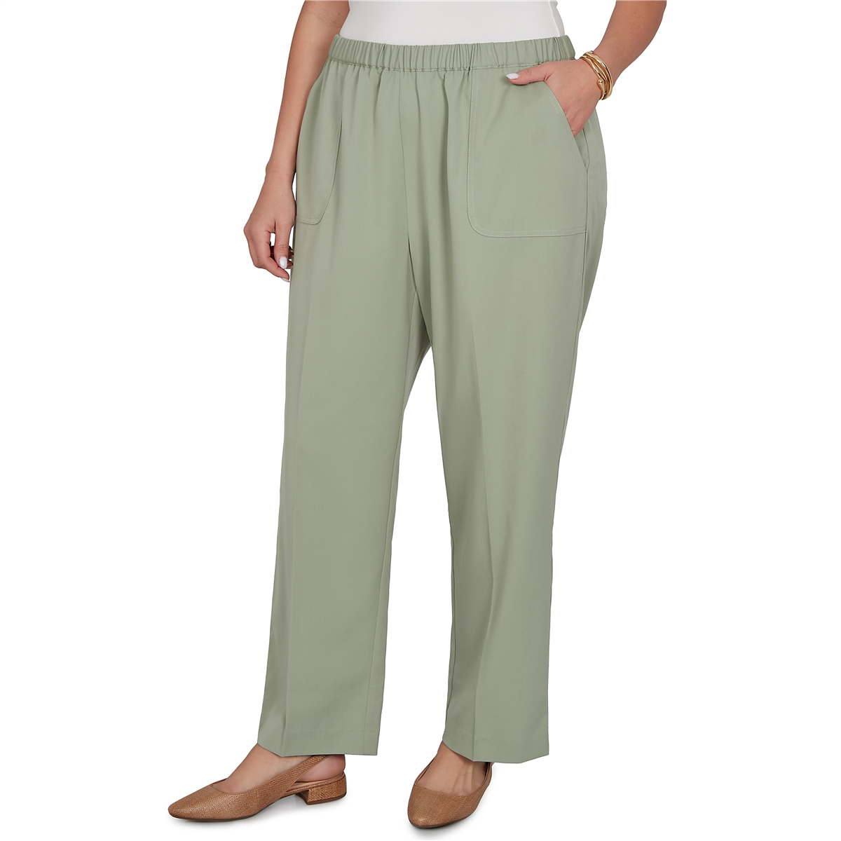 Plus Size Alfred Dunner Indigo Girls Twill Pants - Short Length