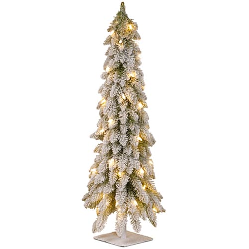 National Tree Pre-Lit 36in. Snowy Downswept Forest Tree - image 