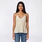Juniors Derek Heart Pucker Knit Floral Lace Bodice Halter Top - image 1