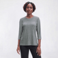 Petite Hasting & Smith 3/4 Sleeve Ribbed Grommet Blouse - image 2