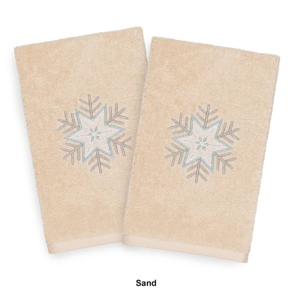 Linum Home Textiles Christmas Crystal Hand Towel Set Of 2