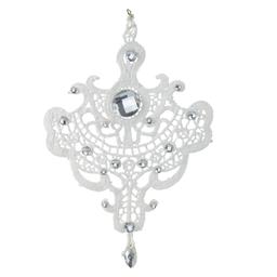 Melrose Elegant Jeweled Lace Doily Style Christmas Ornament