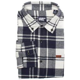 Mens LANDS END(R) Campside Flannel Shirt - Navy/Grey