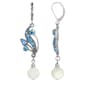 1928 Silver Tone Drop Mother Of Pearl Earrings - image 1