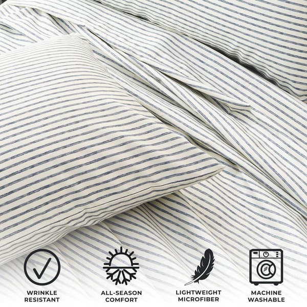 FreshFolds Evette Premium Striped Microfiber Sheet Set