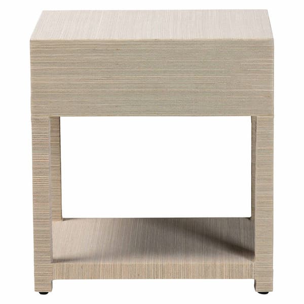 bali & pari Nata Bohemian Woven Natural Grasscloth Nightstand
