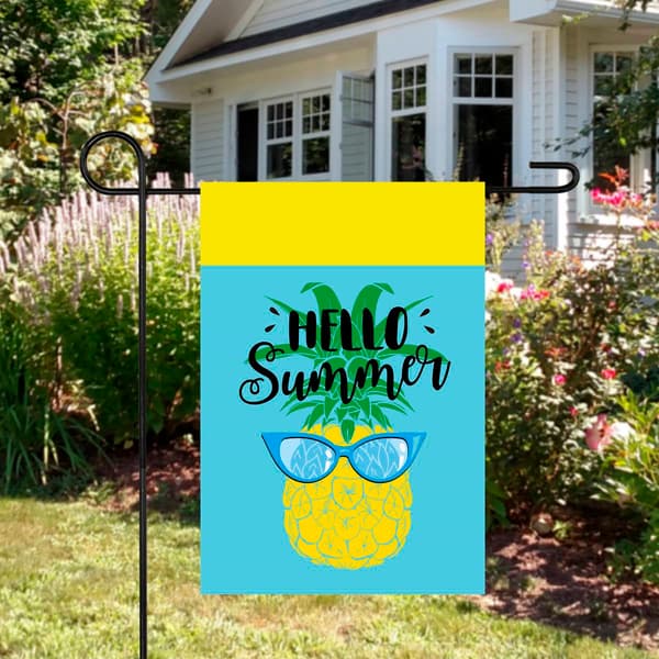 Northlight Seasonal Hello Summer Pineapple Outdoor Garden Flag