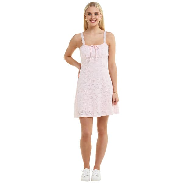 Juniors Madden Girl Stretch Lace Emma A-Line Slip Dress - image 