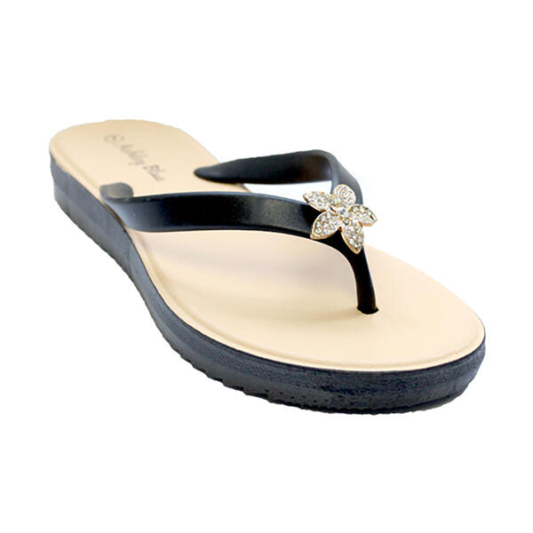 Womens Ashley Blue Jelly Flip Flops - Black - image 
