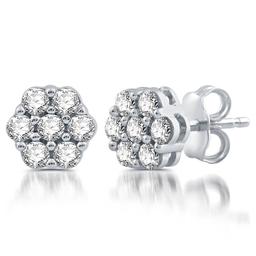 Nova Star(R) 1/2ctw. Lab Grown Diamond Flower Shaped Stud Earrings