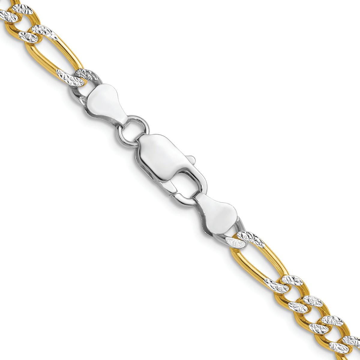 Gold Plated over Sterling Silver Figaro Chain Necklace