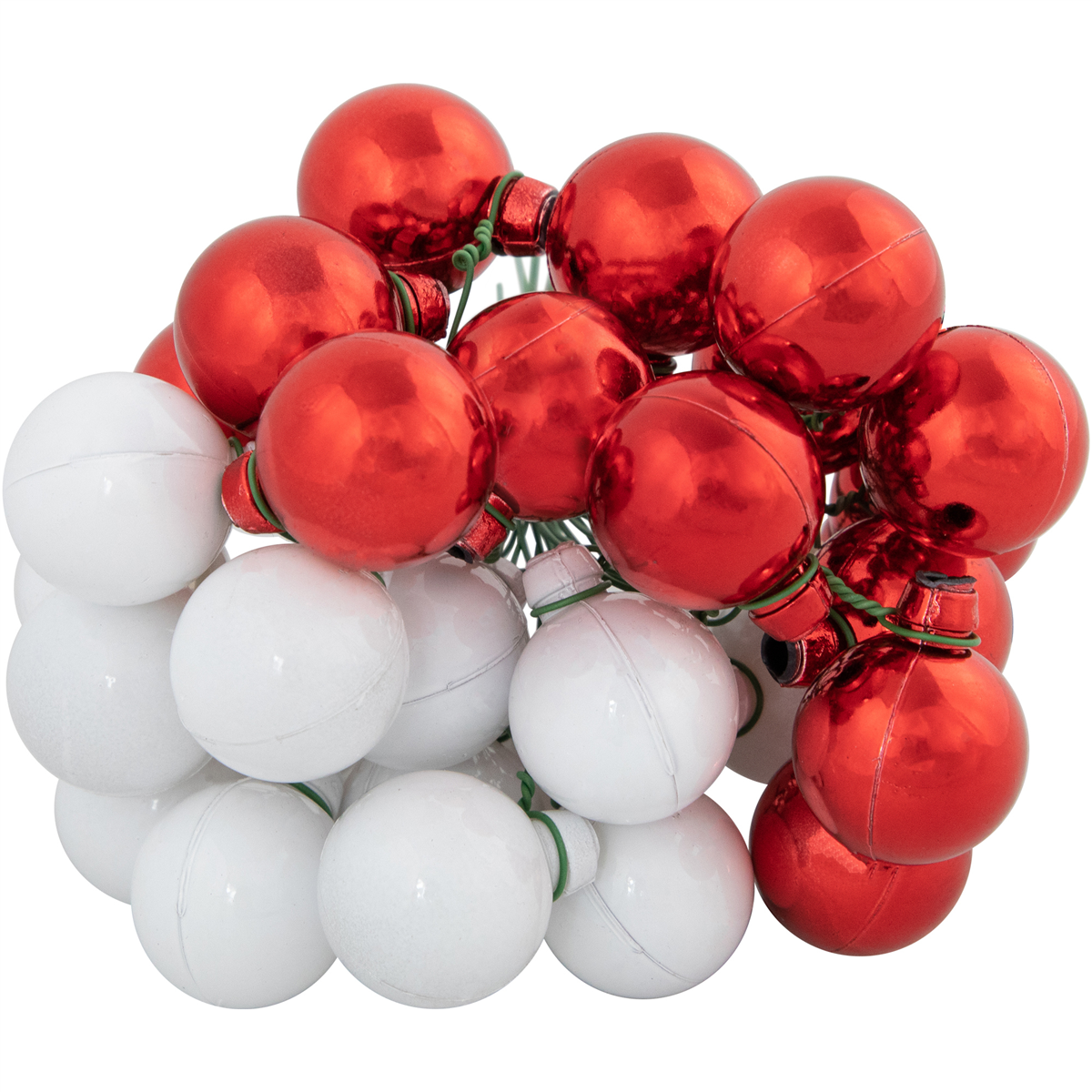 Northlight Red & White Shatterproof Ball Ornament Christmas Pick