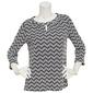 Womens Notations 3/4 Sleeve Grommet Trim Knit Top - Zigzag - image 1