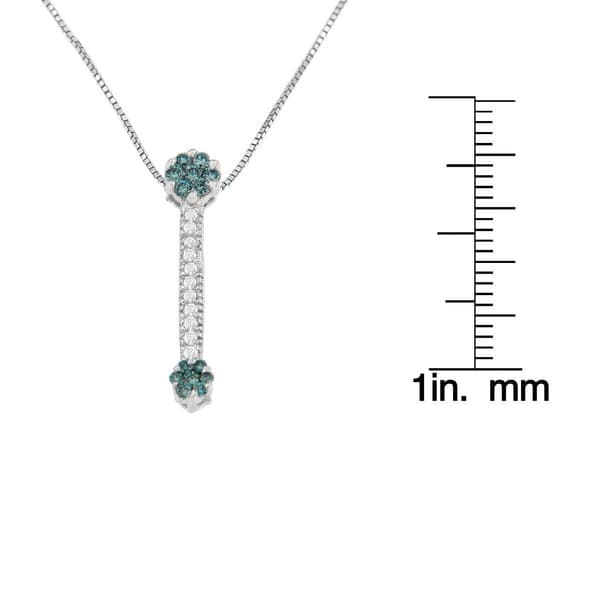 Diamond Classics&#8482; Treated Blue Diamond Drop Necklace