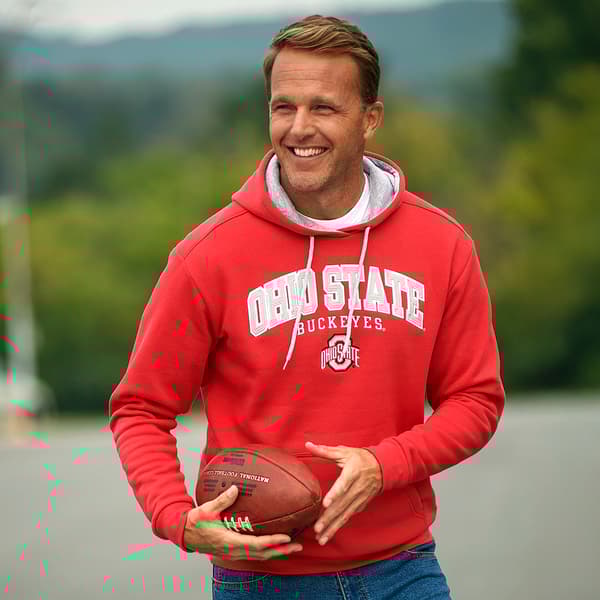 Mens Champion&#40;R&#41; Ohio State University Fleece Hoodie - Red