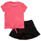 Girls (4-6x) Champion® Logo Tie Front Tee & Skorts Set - image 3