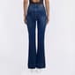 Womens Bleu Denim Double Button Wide Hem Bootcut Jeans - image 2