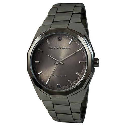 Mens Geoffrey Beene® Black Diamond Bracelet Watch -...