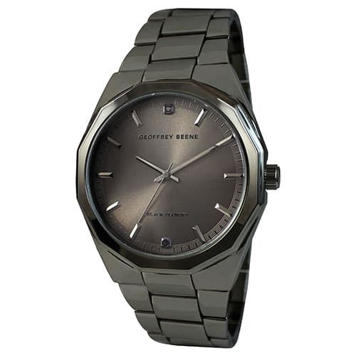 Mens Geoffrey Beene&#40;R&#41; Black Diamond Bracelet Watch - GB8138GU - image 