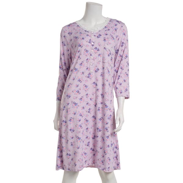 Womens Elizabeth & Nicole Romantic Letter Lace Nightgown